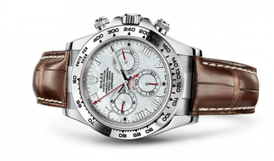 Remontoir à montres pour montre Rolex Daytona Daytona Or Blanc Strap Meteorite Roman