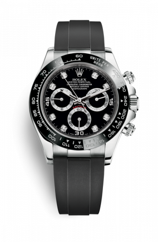 Remontoir à montres pour montre Rolex Daytona Cosmograph Daytona Or Blanc / Cerachrom / Noire Diamond / Oysterflex