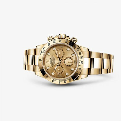 Remontoir à montres pour montre Rolex Daytona Daytona Yellow Or Champagne Diamond