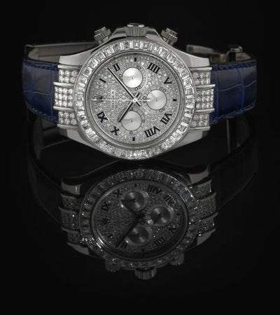Remontoir à montres pour montre Rolex Daytona Daytona Or Blanc Diamond Strap Roman