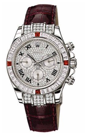 Remontoir à montres pour montre Rolex Daytona Daytona Or Blanc Diamond Ruby Strap