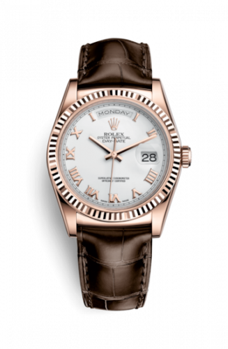 Remontoir à montres pour montre Rolex Day-Date 36 Day-Date 36 Everose / Strap / Blanc Roman