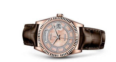 Remontoir à montres pour montre Rolex Day-Date 36 Day-Date 36 Everose Fluted / Strap / Rose MOP Carousel
