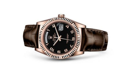 Remontoir à montres pour montre Rolex Day-Date 36 Day-Date 36 Everose Fluted / Strap / Noire