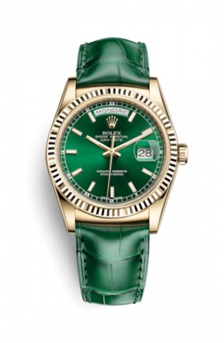 Remontoir à montres pour montre Rolex Day-Date 36 Day-Date 36 Yellow Or / Strap / Verte