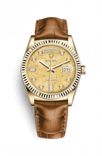 Remontoir à montres pour montre Rolex Day-Date 36 Day-Date 36 Yellow Or Fluted / Strap / Champagne Computer
