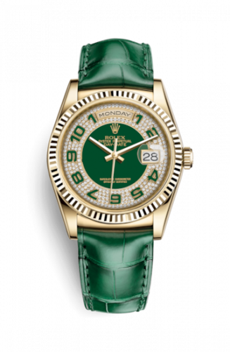 Remontoir à montres pour montre Rolex Day-Date 36 Day-Date 36 Yellow Or / Strap / Verte Arabic