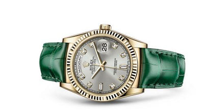 Remontoir à montres pour montre Rolex Day-Date 36 Day-Date 36 Yellow Or / Strap / Argent Diamonds
