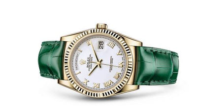 Remontoir à montres pour montre Rolex Day-Date 36 Day-Date 36 Yellow Or / Strap / Blanc Roman