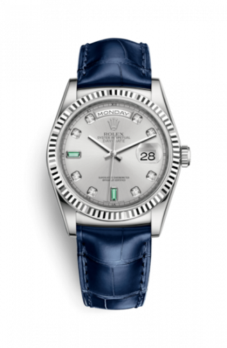 Remontoir à montres pour montre Rolex Day-Date 36 Day-Date 36 Or Blanc / Strap / Argent Diamond Emerald