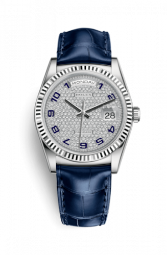 Remontoir à montres pour montre Rolex Day-Date 36 Day-Date 36 Or Blanc / Strap / Paved