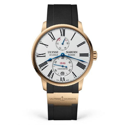 Uhrenbeweger für Uhr Ulysse Nardin Marine Marine Torpilleur Rose Gold / White / Rubber