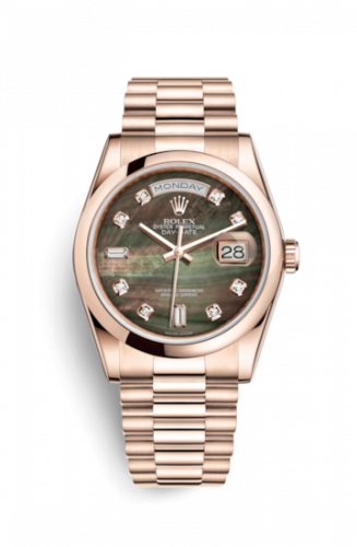 Remontoir à montres pour montre Rolex Day-Date 36 Day-Date 36 Everose Domed / President / Noire MOP