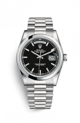 Remontoir à montres pour montre Rolex Day-Date 36 Day-Date 36 Platinum Domed / President / Noire