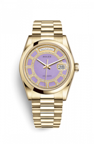 Remontoir à montres pour montre Rolex Day-Date 36 Day-Date 36 Yellow Or Domed / President / Lavender Carousel