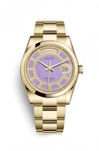 Remontoir à montres pour montre Rolex Day-Date 36 Day-Date 36 Yellow Or Domed / Oyster / Lavender Carousel