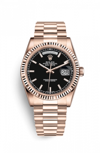 Remontoir à montres pour montre Rolex Day-Date 36 Day-Date 36 Everose Fluted / President / Noire