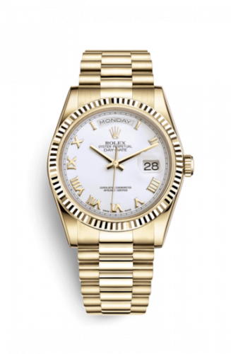 Remontoir à montres pour montre Rolex Day-Date 36 Day-Date 36 Yellow Or / President / Blanc Roman