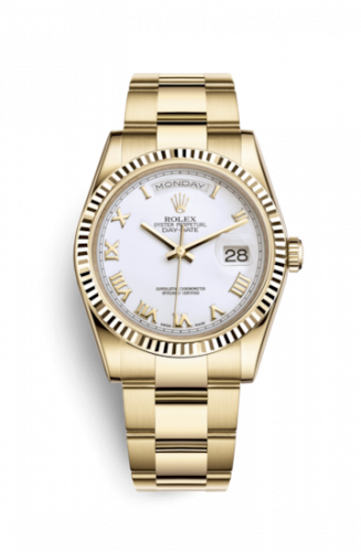 Remontoir à montres pour montre Rolex Day-Date 36 Day-Date 36 Yellow Or / Oyster / Blanc Roman