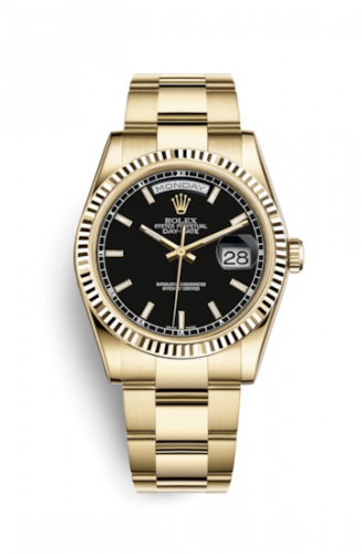Remontoir à montres pour montre Rolex Day-Date 36 Day-Date 36 Yellow Or Fluted / Oyster / Noire