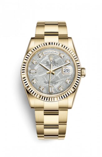 Remontoir à montres pour montre Rolex Day-Date 36 Day-Date 36 Yellow Or Fluted Oyster Meteorite Diamonds