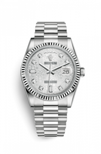 Remontoir à montres pour montre Rolex Day-Date 36 Day-Date 36 Or Blanc Fluted / President / Argent Computer