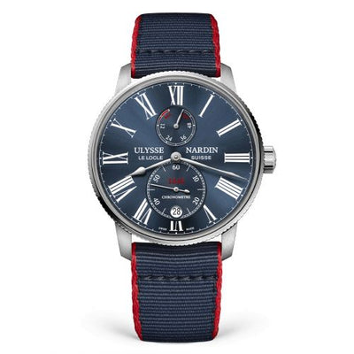 Uhrenbeweger für Uhr Ulysse Nardin Marine Marine Torpilleur Stainless Steel / Blue / Fabric