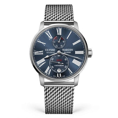 Uhrenbeweger für Uhr Ulysse Nardin Marine Marine Torpilleur Stainless Steel / Blue / Mesh