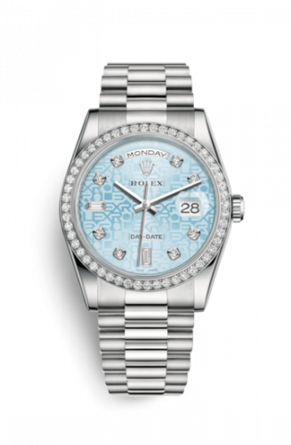 Remontoir à montres pour montre Rolex Day-Date 36 Day-Date 36 Platinum Diamonds / President / Ice Bleu Computer