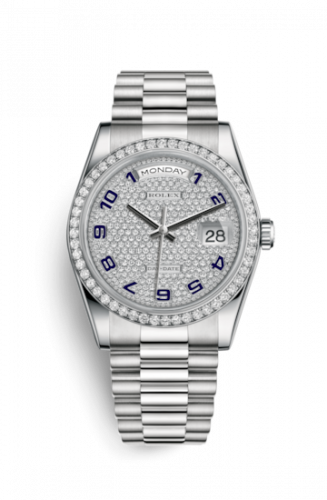 Remontoir à montres pour montre Rolex Day-Date 36 Day-Date 36 Platinum Diamonds / President / Paved