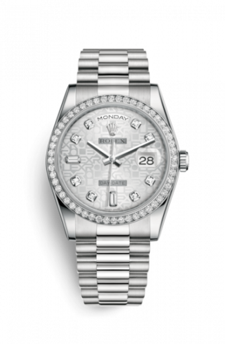 Remontoir à montres pour montre Rolex Day-Date 36 Day-Date 36 Platinum Diamonds / President / Argent Computer