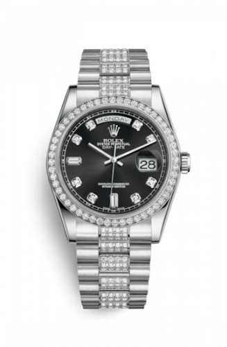 Remontoir à montres pour montre Rolex Day-Date 36 Day-Date 36 Platinum Diamonds / President Diamonds / Noire Diamonds