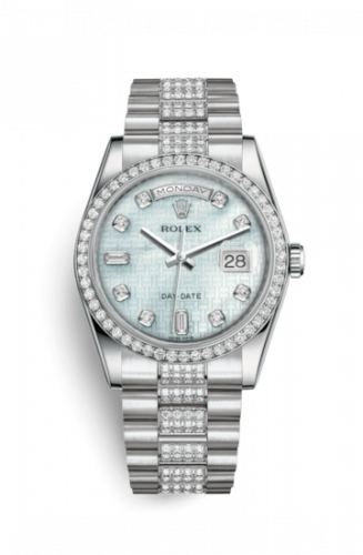Remontoir à montres pour montre Rolex Day-Date 36 Day-Date 36 Platinum Diamonds / President Diamonds / MOP
