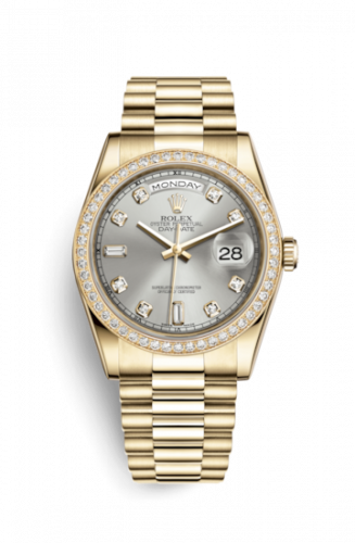 Remontoir à montres pour montre Rolex Day-Date 36 Day-Date 36 Yellow Or Diamonds / President / Argent Diamonds