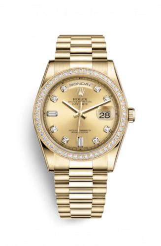 Remontoir à montres pour montre Rolex Day-Date 36 Day-Date 36 Yellow Or Diamonds / President / Champagne Diamonds