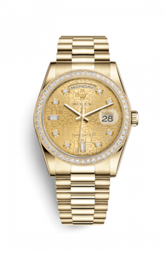 Remontoir à montres pour montre Rolex Day-Date 36 Day-Date 36 Yellow Or Diamonds / President / Champagne Computer