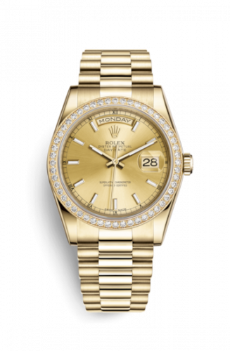 Remontoir à montres pour montre Rolex Day-Date 36 Day-Date 36 Yellow Or Diamonds / President / Champagne