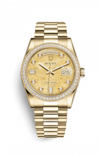 Remontoir à montres pour montre Rolex Day-Date 36 Day-Date 36 Yellow Or Diamonds / President / Champagne MOP Computer