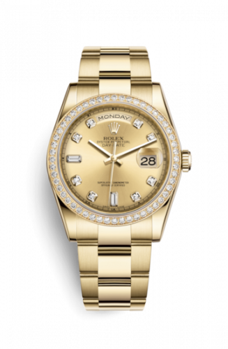 Remontoir à montres pour montre Rolex Day-Date 36 Day-Date 36 Yellow Or Diamonds / President / Champagne Diamonds