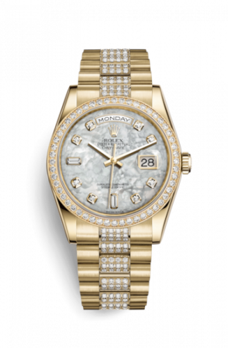 Remontoir à montres pour montre Rolex Day-Date 36 Day-Date 36 Yellow Or Diamonds / President Diamonds / MOP