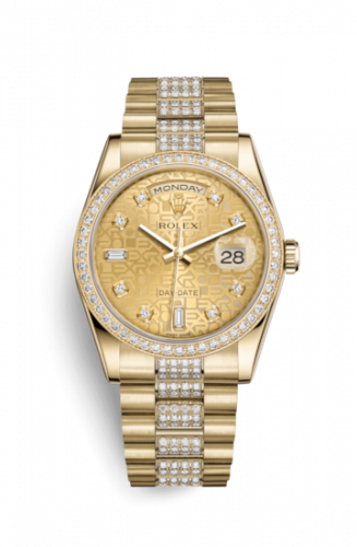 Remontoir à montres pour montre Rolex Day-Date 36 Day-Date 36 Yellow Or Diamonds / President Diamonds / Champagne Computer
