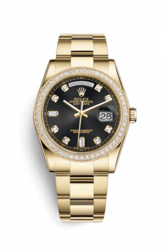 Remontoir à montres pour montre Rolex Day-Date 36 Day-Date 36 Yellow Or Diamonds / Oyster / Noire Diamonds
