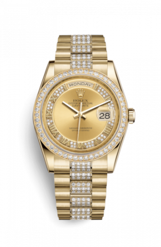 Remontoir à montres pour montre Rolex Day-Date 36 Day-Date 36 Yellow Or Diamonds / President Diamonds / Champagne Roman