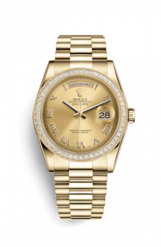 Remontoir à montres pour montre Rolex Day-Date 36 Day-Date 36 Yellow Or Diamonds / President / Champagne Roman