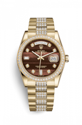 Remontoir à montres pour montre Rolex Day-Date 36 Day-Date 36 Yellow Or Diamonds / President Diamonds / Bull's Eye