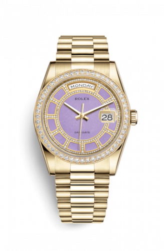 Remontoir à montres pour montre Rolex Day-Date 36 Day-Date 36 Yellow Or Diamonds / President / Lavender Jade Carousel