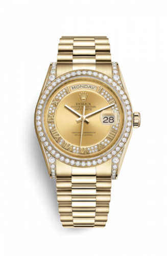 Remontoir à montres pour montre Rolex Day-Date 36 Day-Date 36 Yellow Or Diamonds / President / Champagne Diamond
