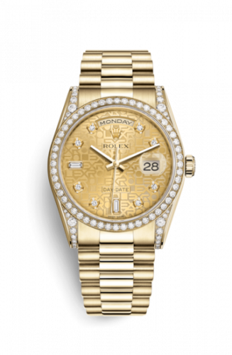 Remontoir à montres pour montre Rolex Day-Date 36 Day-Date 36 Yellow Or Diamonds / President / Champagne Computer