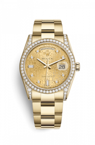 Remontoir à montres pour montre Rolex Day-Date 36 Day-Date 36 Yellow Or Diamonds / Oyster / Champagne Computer