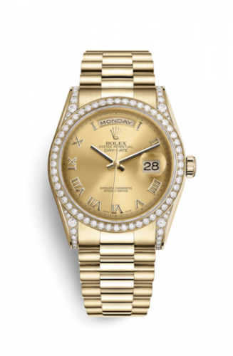 Remontoir à montres pour montre Rolex Day-Date 36 Day-Date 36 Yellow Or Diamonds / President / Champagne Roman